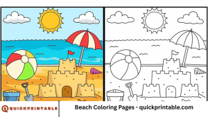 Beach Coloring Pages - quickprintable.com