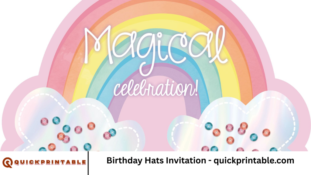 Birthday Rainbow Invitation - quickprintable.com