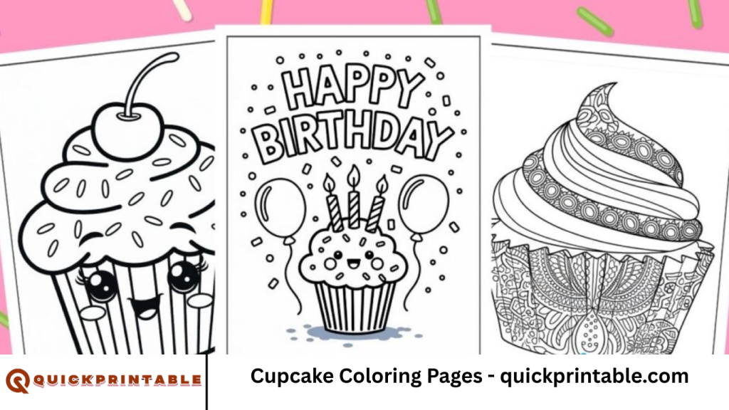 Cupcake Coloring Pages - quickprintable.com