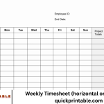 Weekly Timesheet (horizontal orientation) - quickprintable.com