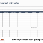Biweekly Timesheet - quickprintable.com