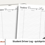 Student Driver Log - quickprintable.com