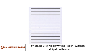 Printable Low Vision Writing Paper - 1/2 Inch - quickprintable.com