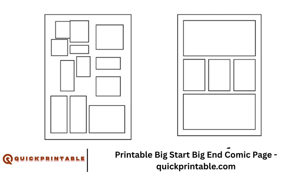 Printable Big Start Big End Comic Page - quickprintable.com