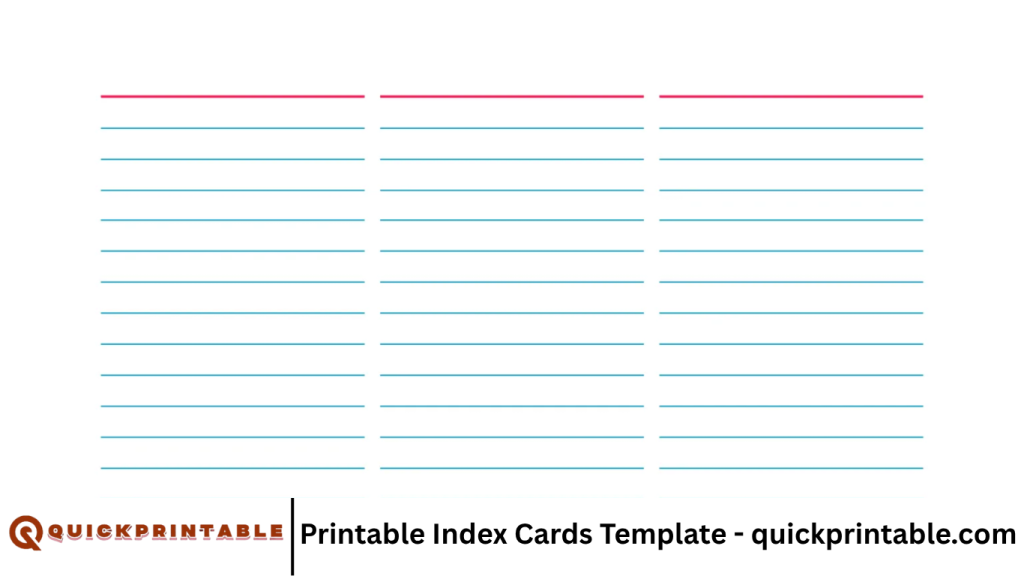 Printable Index Cards Template - quickprintable.com