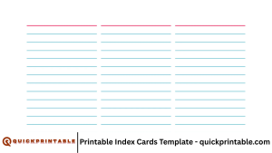 Printable Index Cards Template - quickprintable.com